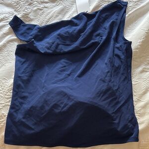 Wayf Dark Blue One-Shoulder Tank Top